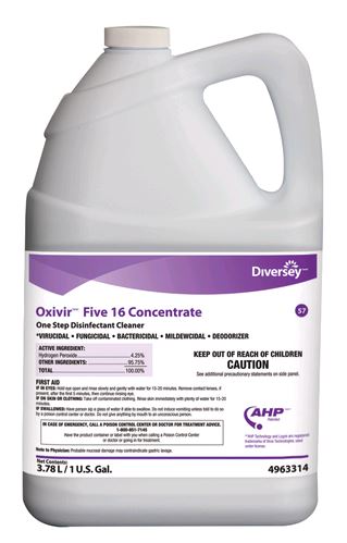 OXIVIR FIVE 16 DISINFECT CONC  1 STEP CLNR 4GL/CS